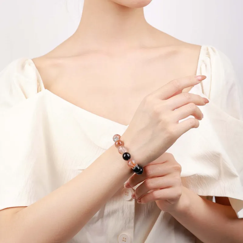 CHINA GOLD Natural Obsidian Bracelets Unisex-1