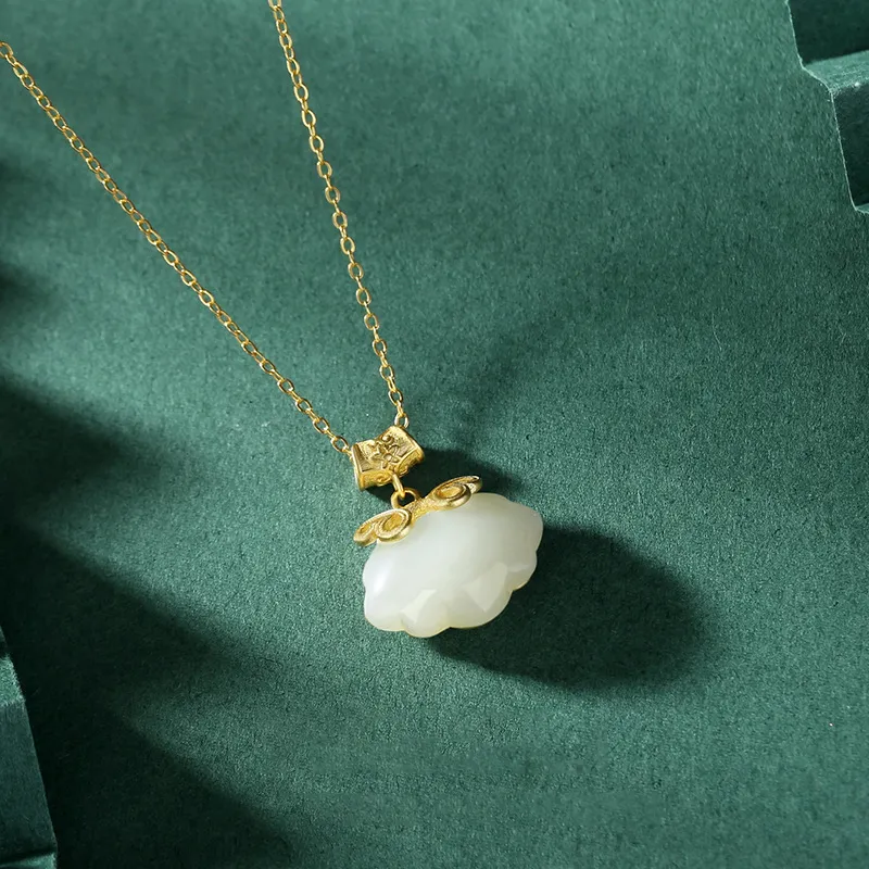 CHINA GOLD Hetian Jade Necklaces White Jade/Pale Greenish White Jade Women's-2