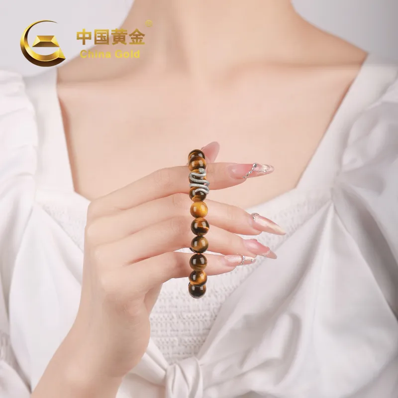 CHINA GOLD Tiger's Eye Stone Bracelets Unisex-4