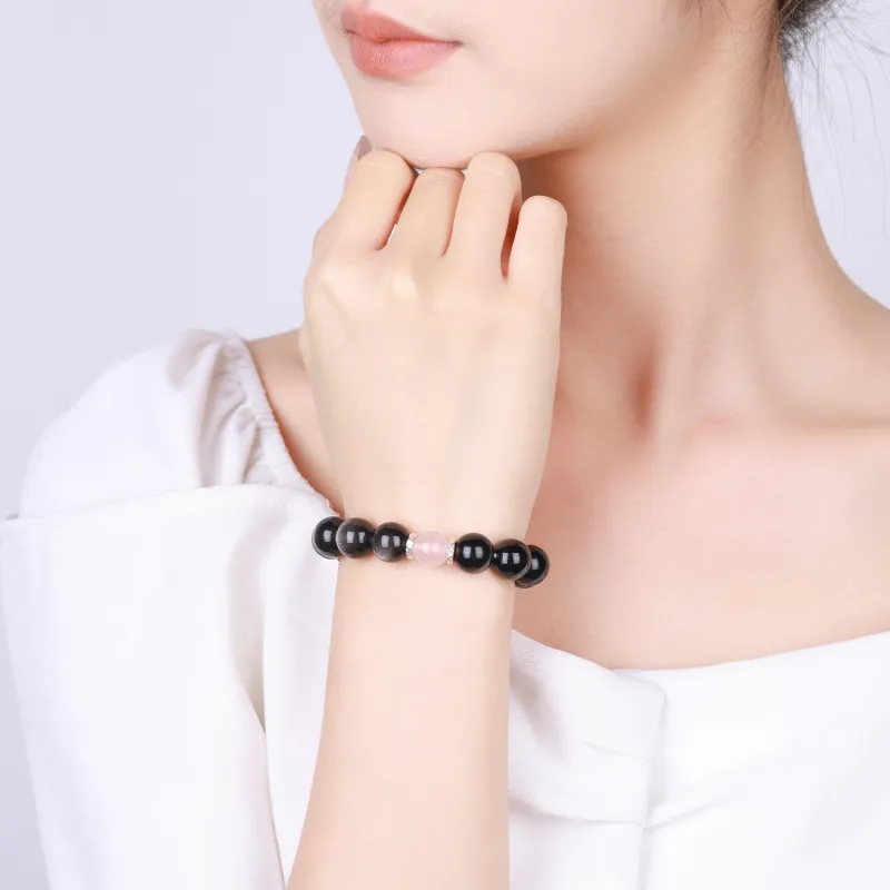 CHINA GOLD Natural Obsidian Bracelets Unisex-4