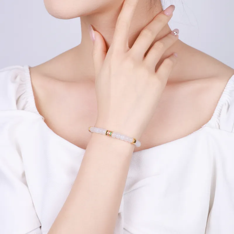 CHINA GOLD Hetian Jade Bracelets White Jade Unisex-5