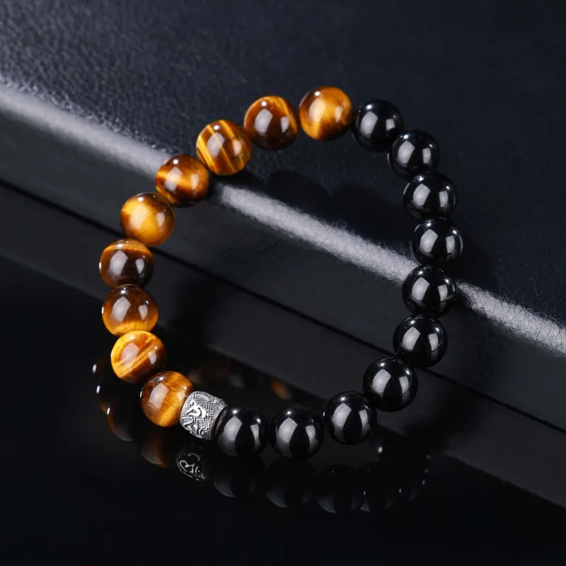 CHINA GOLD Natural Obsidian Bracelets Unisex-3