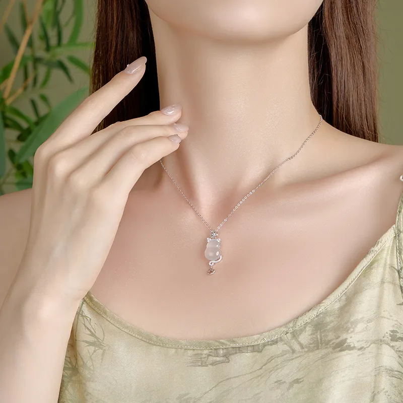 CHINA GOLD Chalcedony Necklaces Women's-3