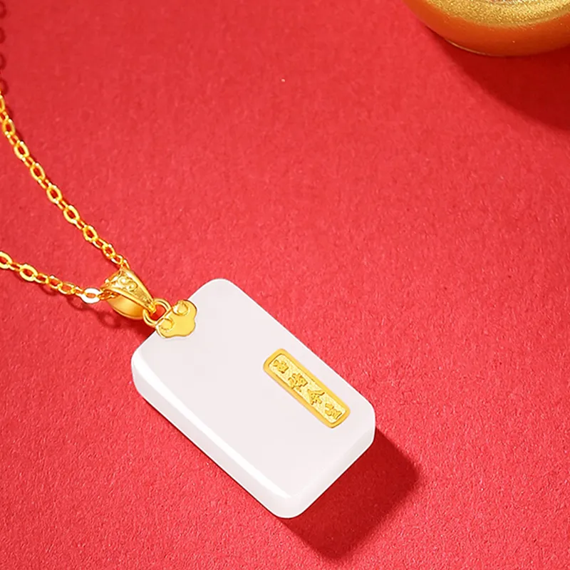 CHINA GOLD Hetian Jade Necklaces White Jade/Pale Greenish White Jade Women's-2