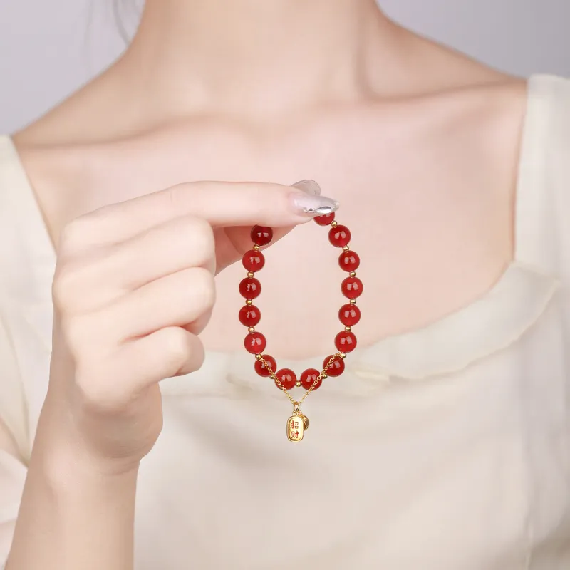 CHINA GOLD Natural Agate Jade Bracelets Women's-4