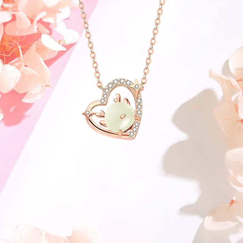 CHINA GOLD Hetian Jade Necklaces White Jade/Pale Greenish White Jade Women's-1
