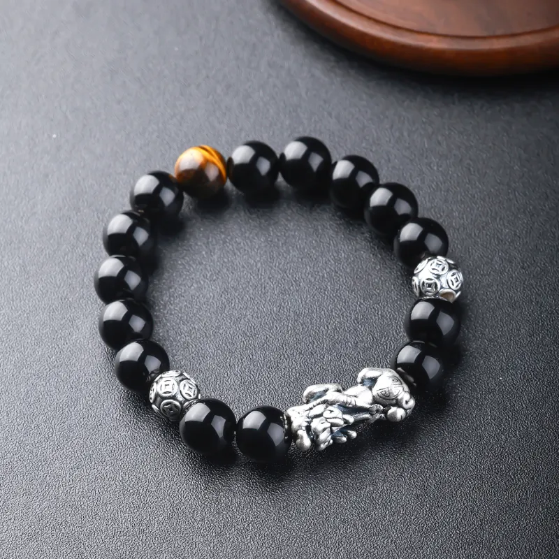 CHINA GOLD Obsidian Bracelets Unisex-3