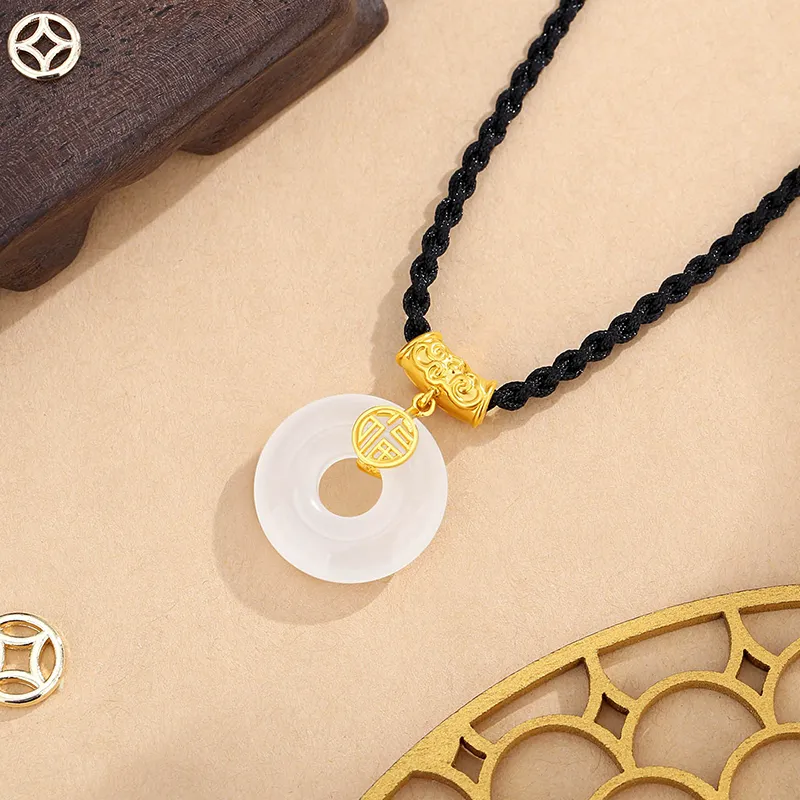 CHINA GOLD Chalcedony Necklaces Women's-3