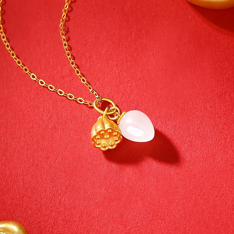 CHINA GOLD Hetian Jade Necklaces White Jade/Pale Greenish White Jade Women's-3