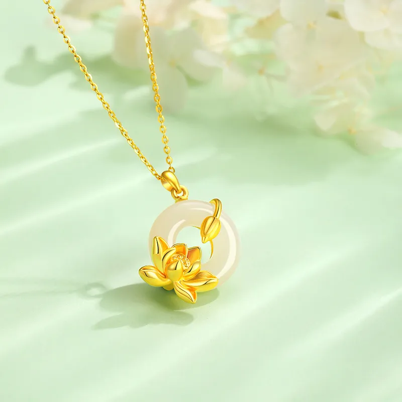 CHINA GOLD Chalcedony Necklaces Women's-4