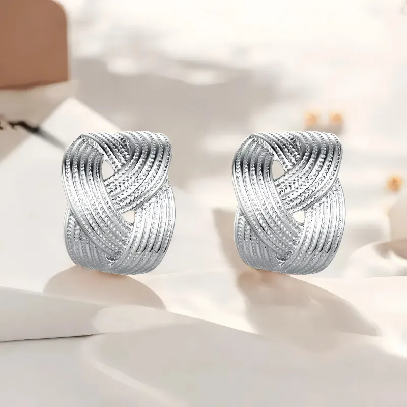 JINYICHENG S925 Silver Stud Earrings Women's-3