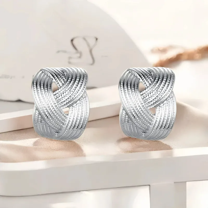 JINYICHENG S925 Silver Stud Earrings Women's-4