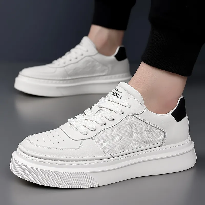 PROTECTCAMEL Abrasion Resistant Moisture Wicking Low Top Casual Shoes Men's White-5