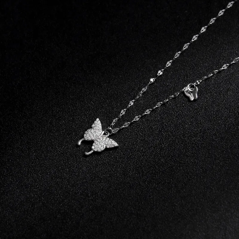 MEOBURLIY 925 Sterling Silver Necklaces Women's-2