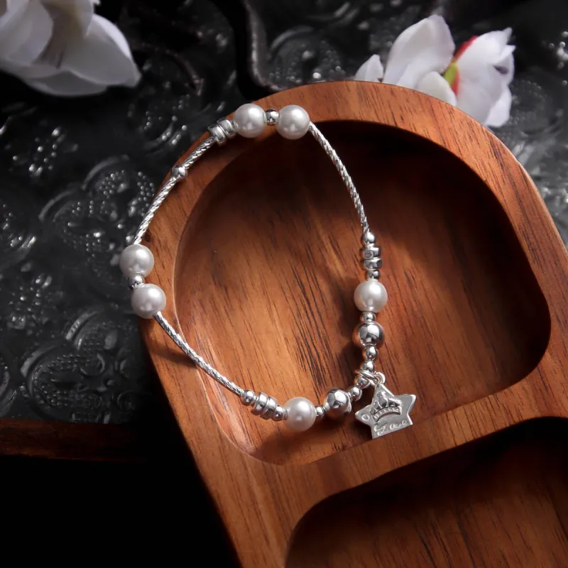 MEOBURLIY 925 Sterling Silver Bracelets Women's-5