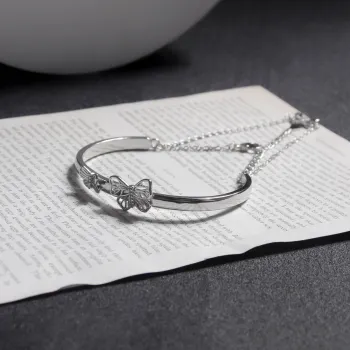 MEOBURLIY S925 Silver Bangles Women's