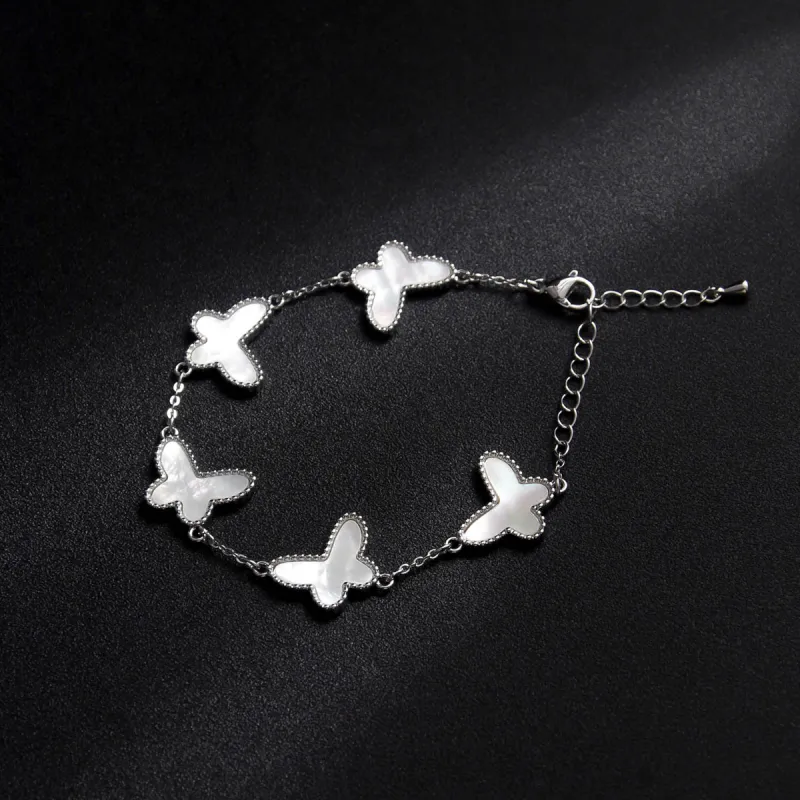 MEOBURLIY Silver Plated Bracelets Women's-2