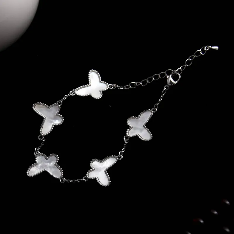MEOBURLIY Silver Plated Bracelets Women's-7