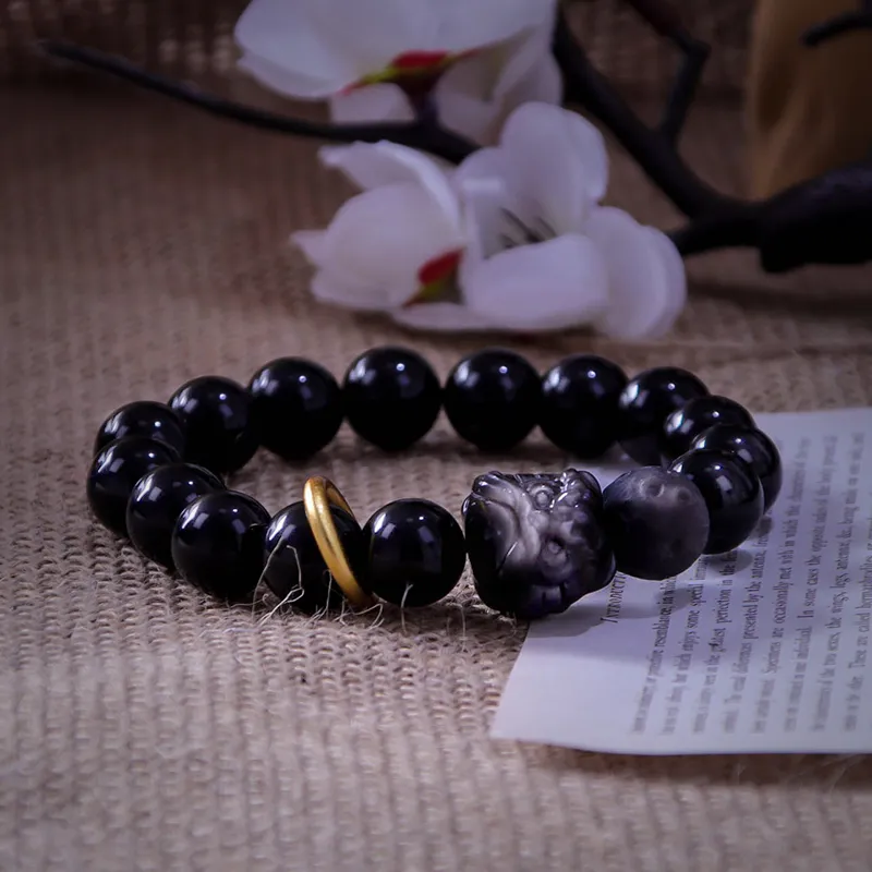MEOBURLIY Obsidian Bracelets Unisex-1