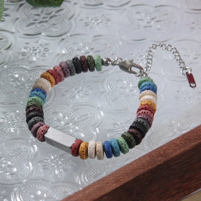 MEOBURLIY Volcanic Stone Bracelets Unisex-1