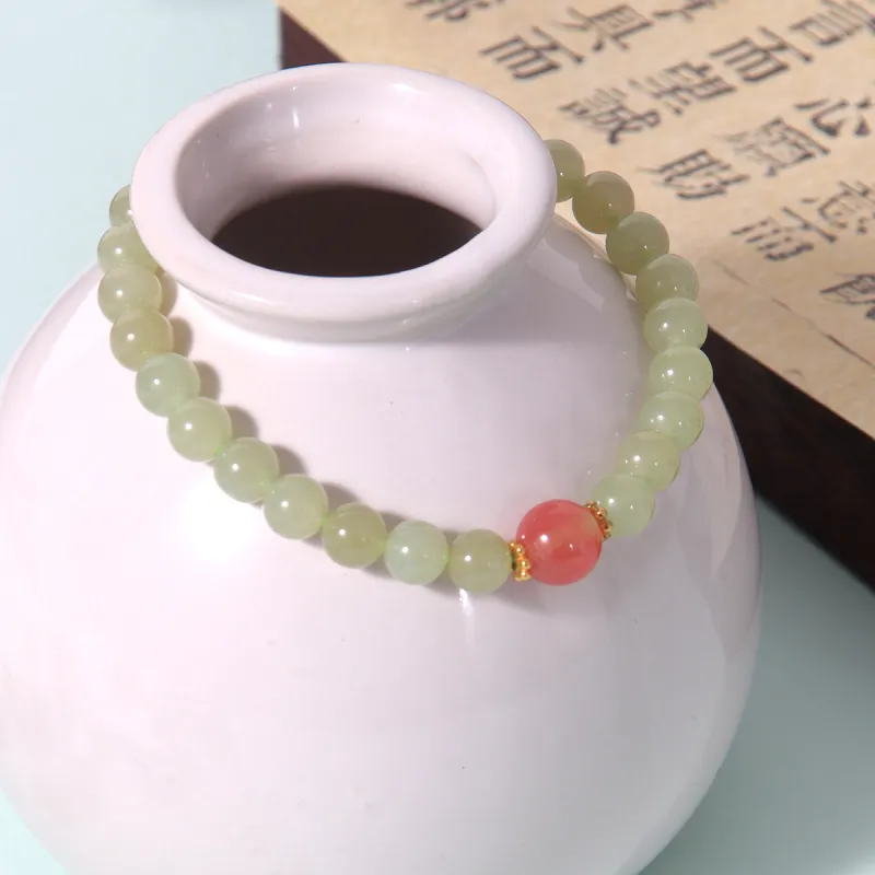 MEOBURLIY Colored Glaze Jade Bracelets Women's-7