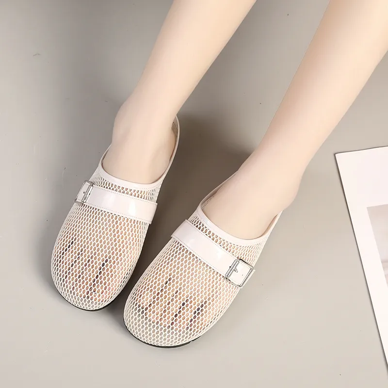 Yamada Hyakuju Slippers Ecru, Black-3