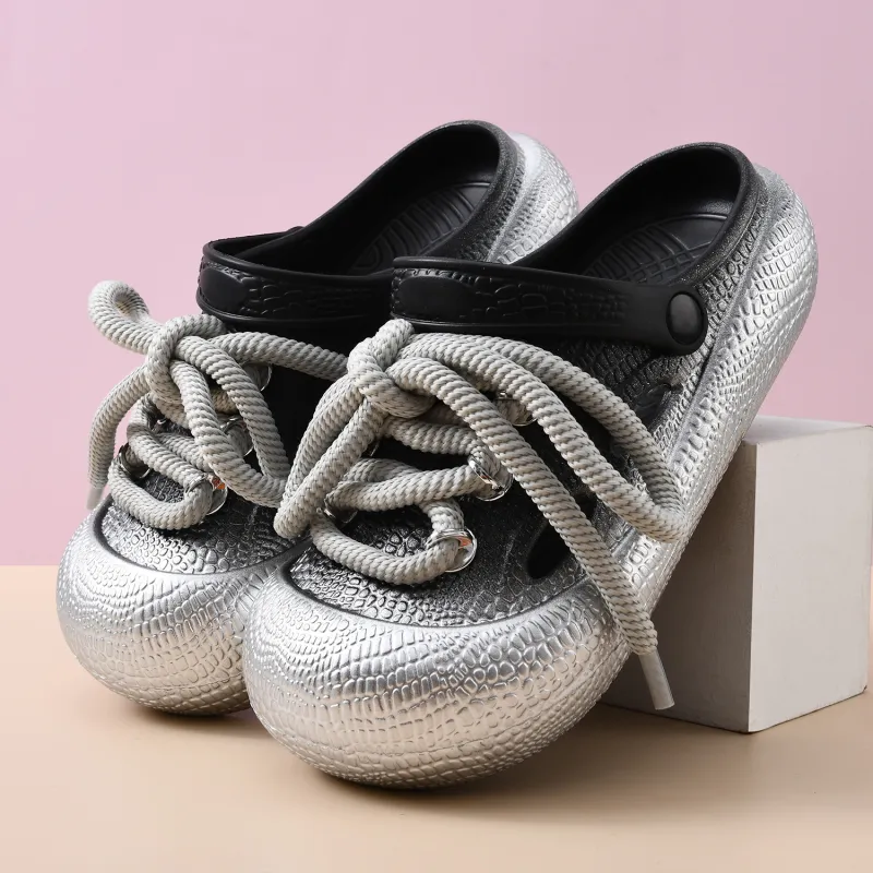 Yamada Hyakuju Slippers Black Silver, Khaki Gold-7