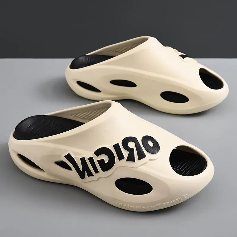 Yamada Hyakuju Slippers White Black, Black, Black Purple, Ecru Orange-3