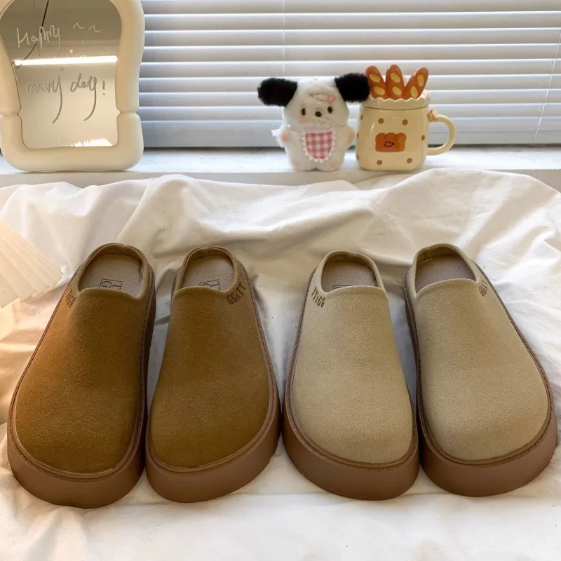 Yamada Hyakuju Women's Home Slippers Beige Brown-6