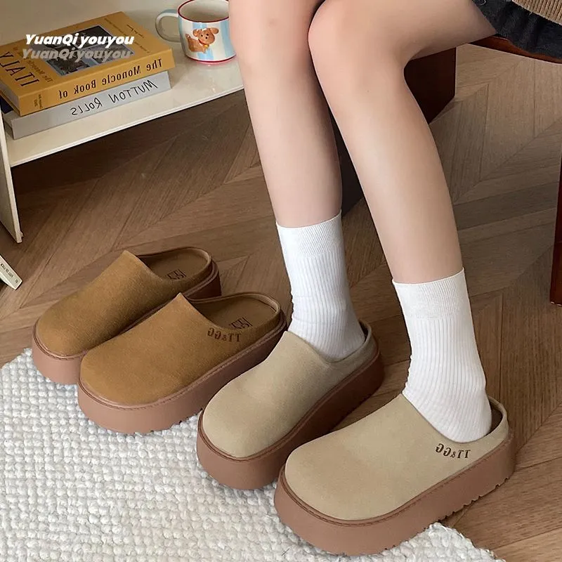 Yamada Hyakuju Women's Home Slippers Beige Brown-2