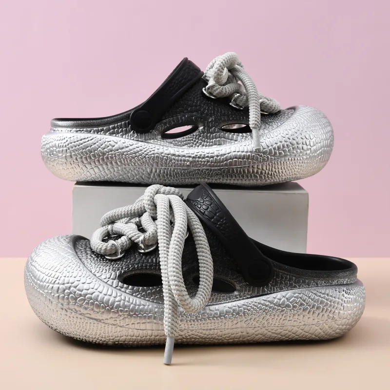 Yamada Hyakuju Slippers Black Silver, Khaki Gold-6