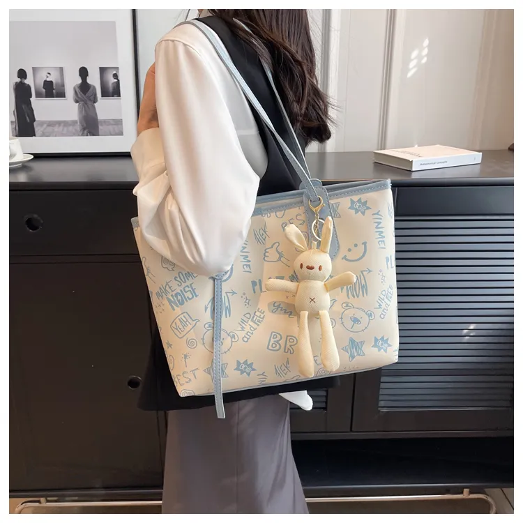 ROUNDOT PU Tote Bag Shopping Bag Crossbody Bag Shoulder Bag Women's Black/Blue/Pink/Brown-11