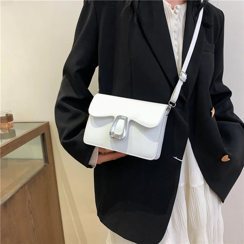 ROUNDOT Pu Crossbody Bag Shoulder Bag Regular Women's White Black/Khaki/Rose Red/Brown-1