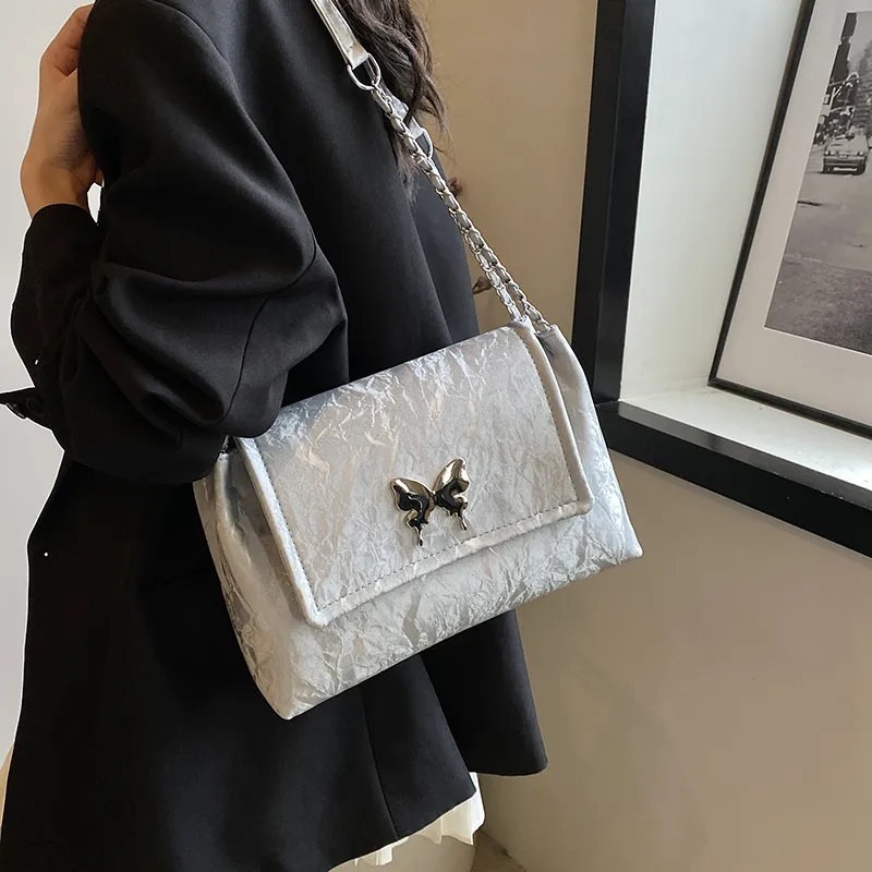 ROUNDOT PU Tote Bag Shoulder Bag Regular Women's White/Black/Silver/Pink/Green-14