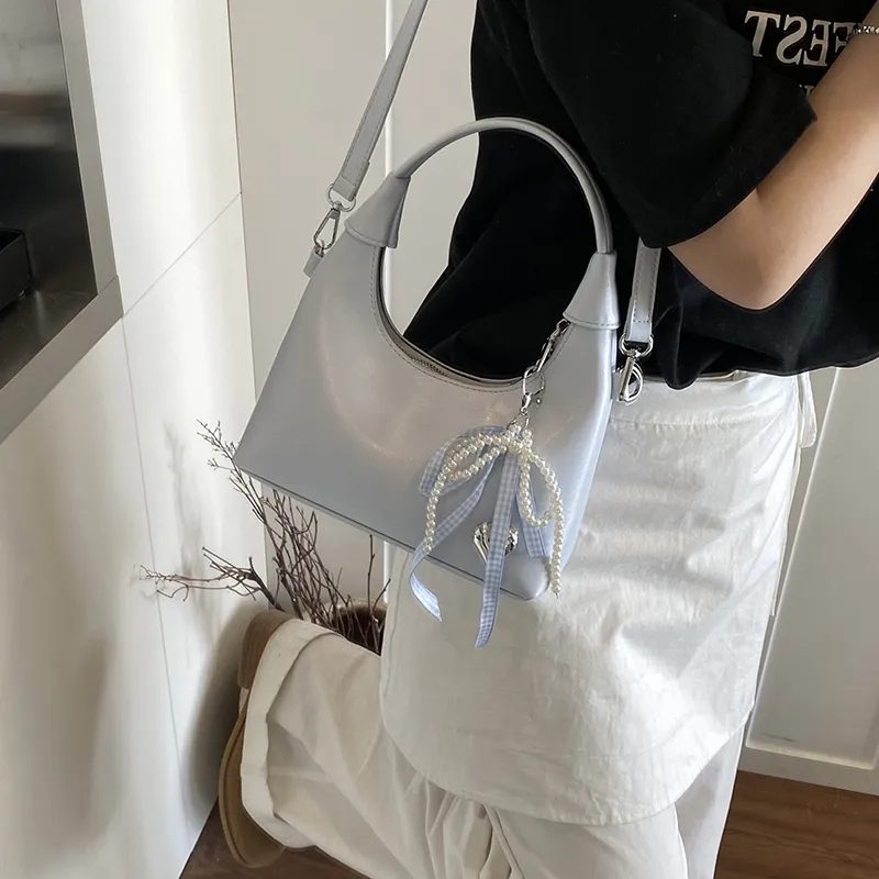 ROUNDOT PU Crossbody One Shoulder Handbags Regular Women's White/Silver/Black/Blue/Pink-25