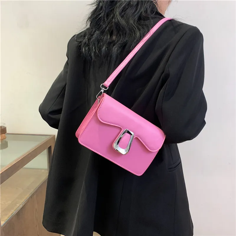 ROUNDOT Pu Crossbody Bag Shoulder Bag Regular Women's White Black/Khaki/Rose Red/Brown-33