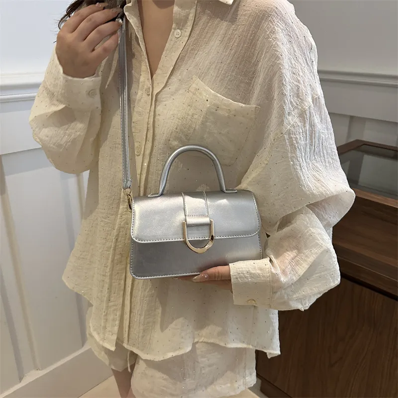 ROUNDOT Crossbody One Shoulder Handbags PU Women's White/Silver/Black/Khaki/Brown-12