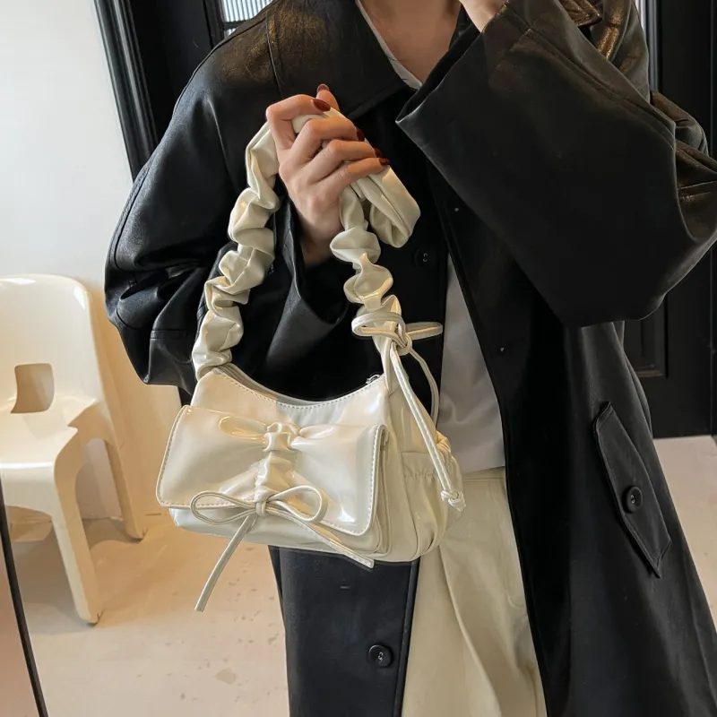 ROUNDOT PU Shoulder Bag Crossbody Bag Women's White/Silver/Black/Red-6