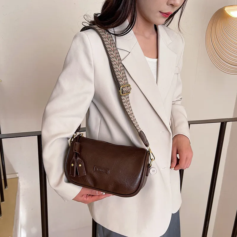 ROUNDOT PU Crossbody Bag Women's Black/Khaki/Coffee-20