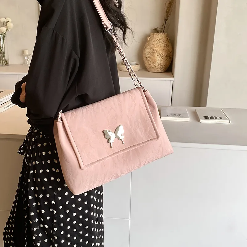 ROUNDOT PU Tote Bag Shoulder Bag Regular Women's White/Black/Silver/Pink/Green-30