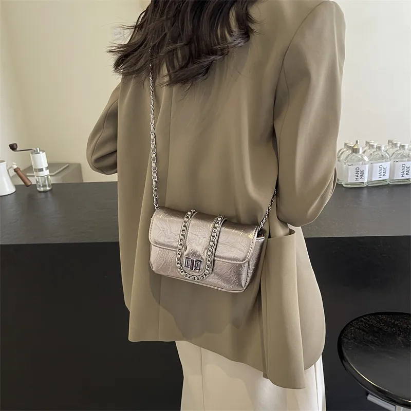 ROUNDOT PU Crossbody Bag Regular Women's Silver/Black/Gold-16