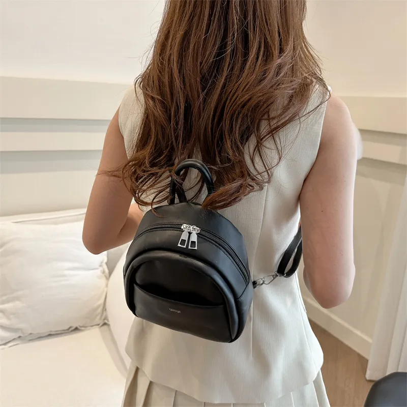 ROUNDOT PU Backpacks Backpack Women's White/Silver/Black/Pink/Yellow-17