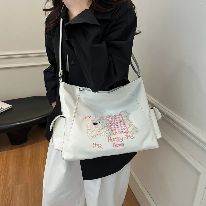 ROUNDOT PU Crossbody Bag Tote Regular Women's White/Black/Blue/Pink-1