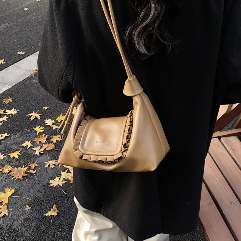 ROUNDOT PU Crossbody Bag Women's Black/Khaki/Coffee-14