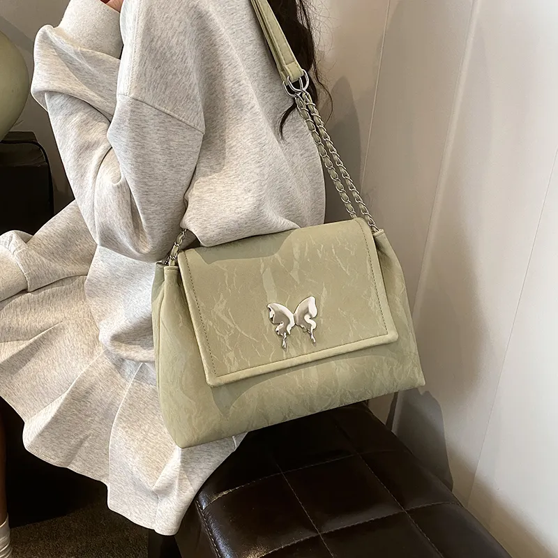 ROUNDOT PU Tote Bag Shoulder Bag Regular Women's White/Black/Silver/Pink/Green-22