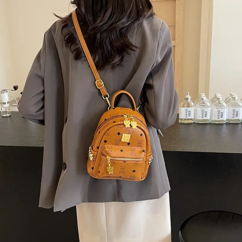 ROUNDOT PU Backpack Women's Ecru/Pink/Brown-15