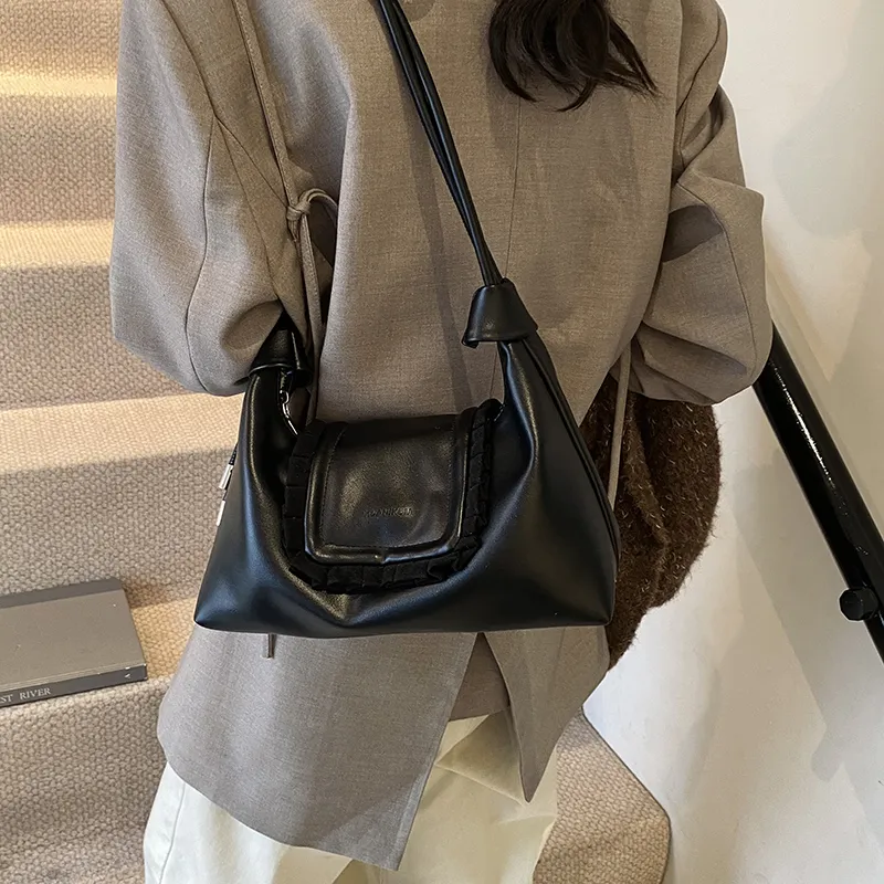 ROUNDOT PU Crossbody Bag Women's Black/Khaki/Coffee-3