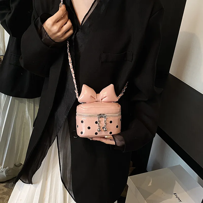 ROUNDOT PU Shoulder Bag Women's Ecru/Black/Red/Pink-16