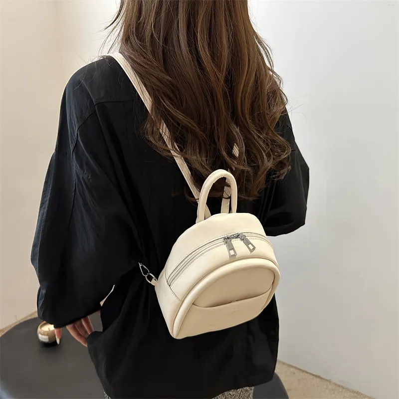 ROUNDOT PU Backpacks Backpack Women's White/Silver/Black/Pink/Yellow-5