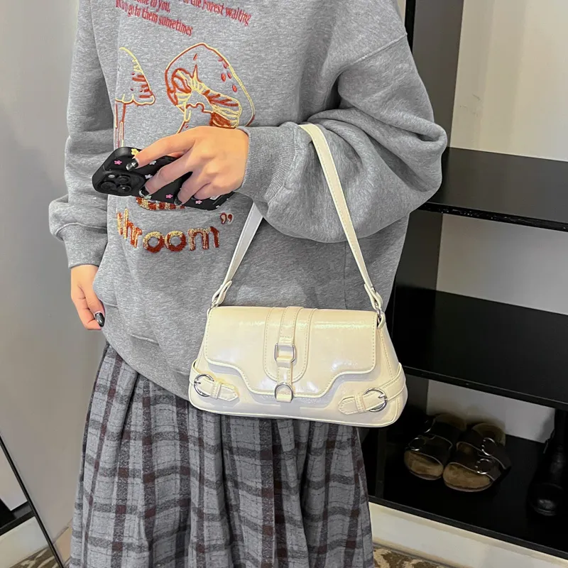 ROUNDOT PU Handbag Shoulder Bag Crossbody Bag Regular Women's White/Black/Red/Pink/Brown-5